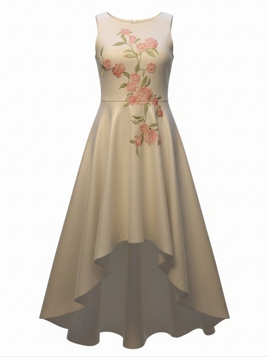 GB girls Other - Elegant White High-Low Floral Embroidered Dress Girls Size 12